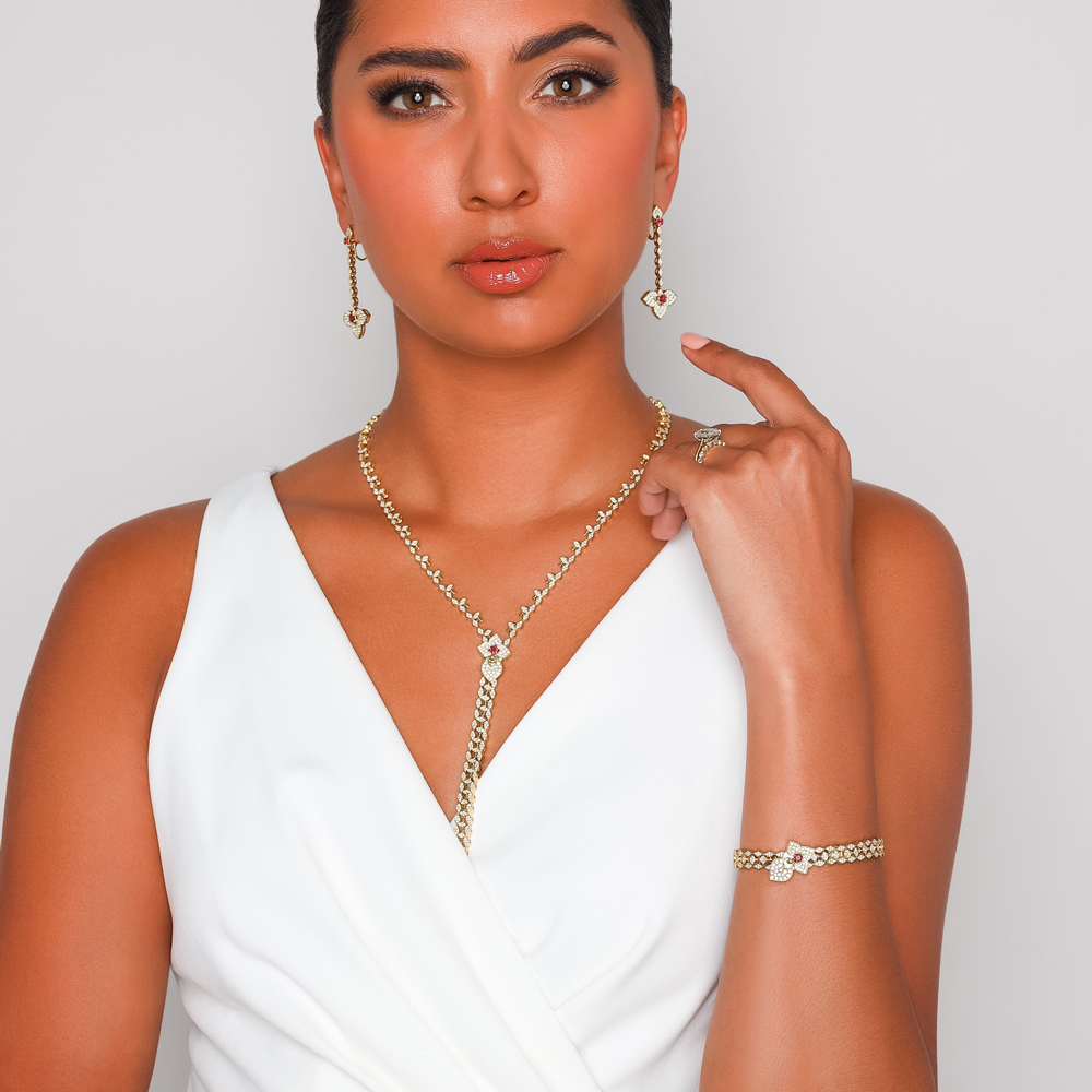 Roberto Coin Venetian Princess Tourmaline & Diamond Zipper Necklace in Yellow Gold, 28