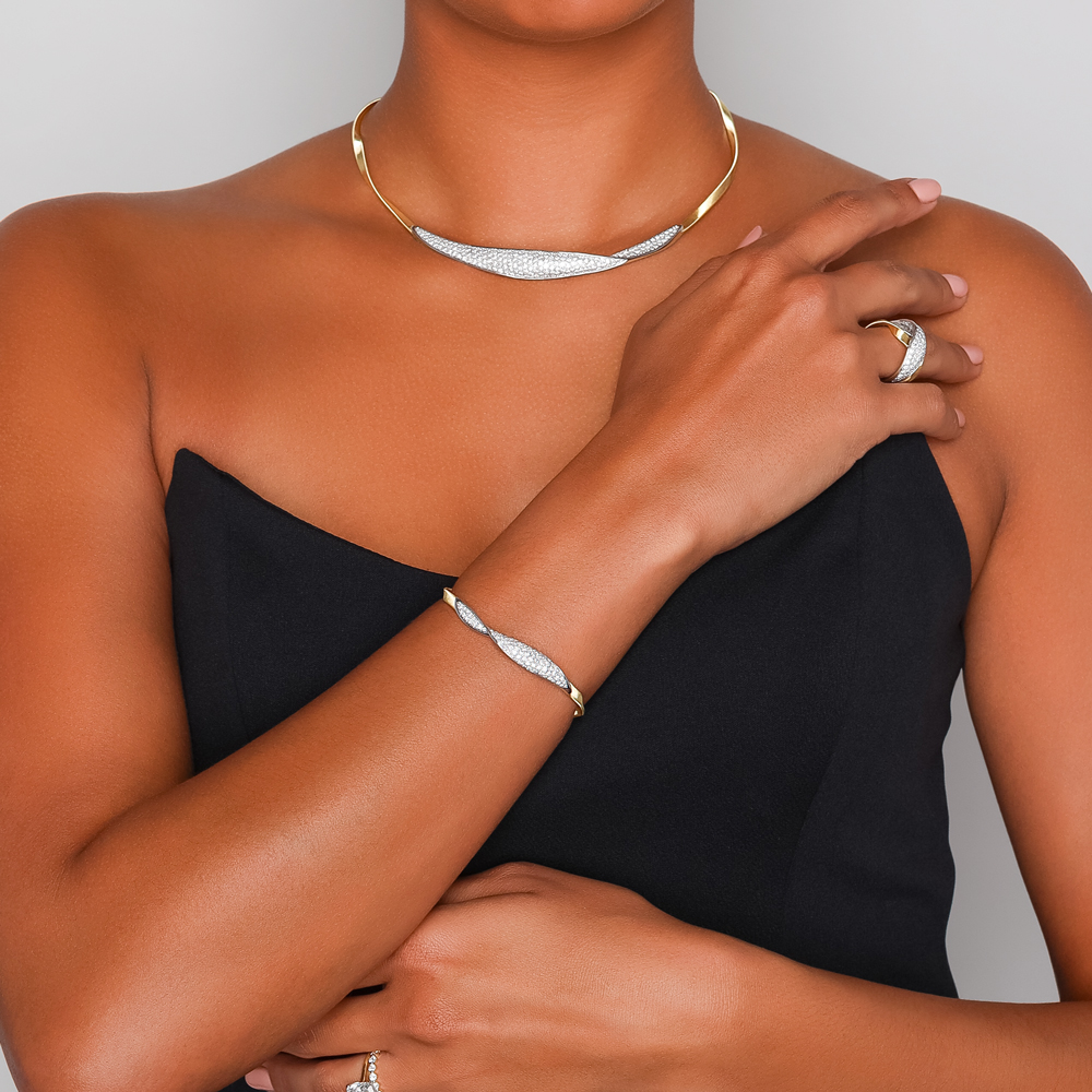 Marco Bicego Marrakech Diamond Pave Twist Bracelet in Two Tone