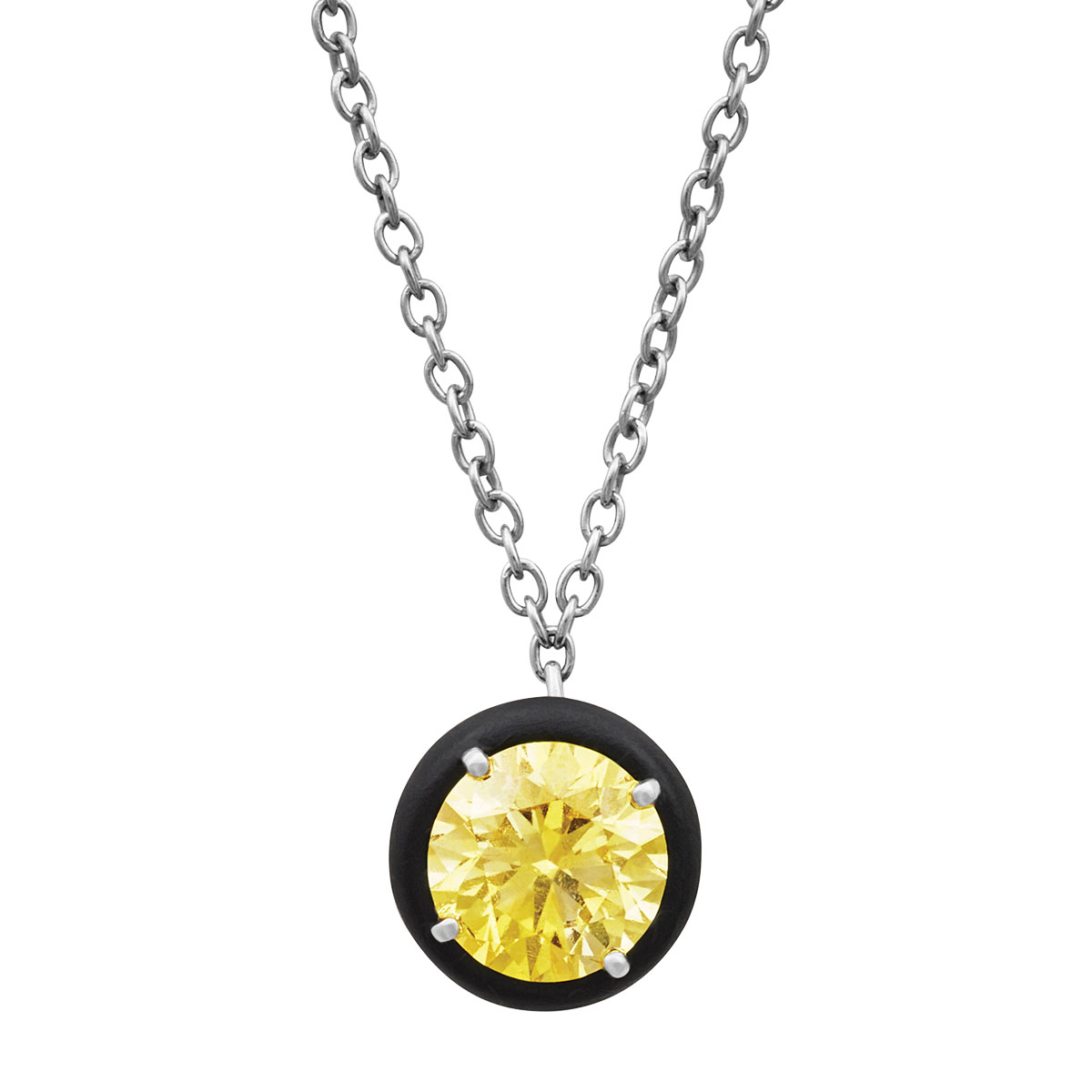 Marco Dal Maso Fancy Yellow Diamond & Titanium Pendant in Platinum