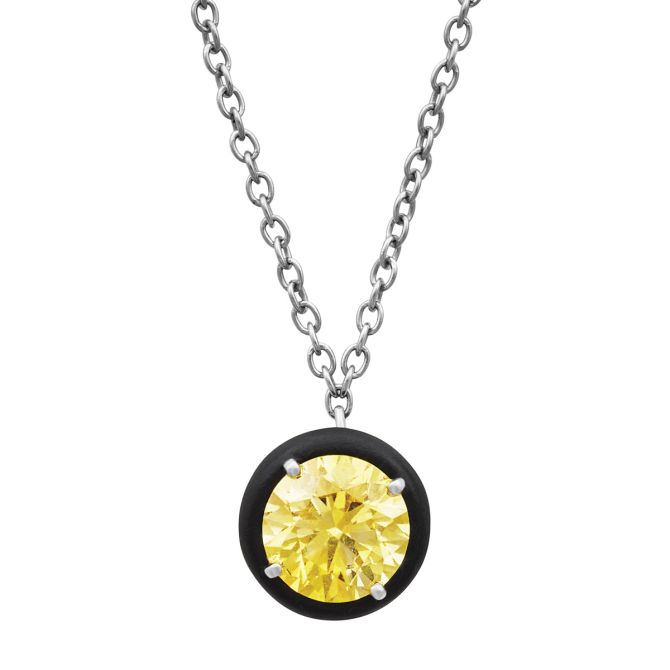 Marco Dal Maso Fancy Yellow Diamond & Titanium Pendant in Platinum