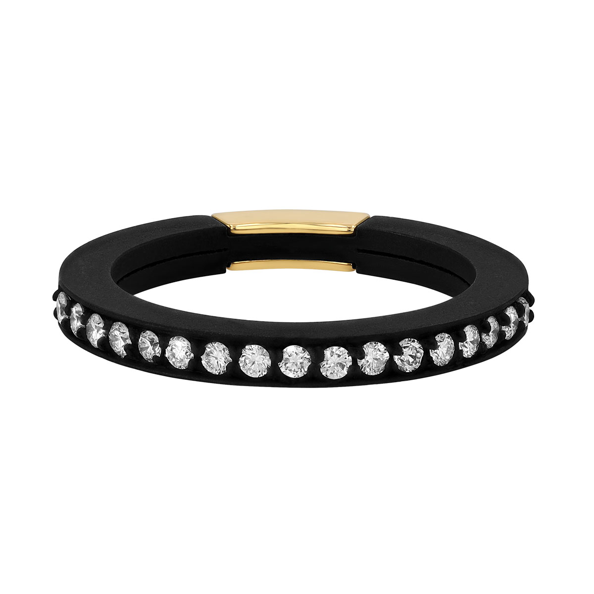 Marco Dal Maso Diamond Ring in Black Titanium & Yellow Gold, Size 9