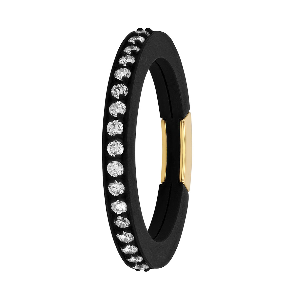 Marco Dal Maso Diamond Ring in Black Titanium & Yellow Gold, Size 9