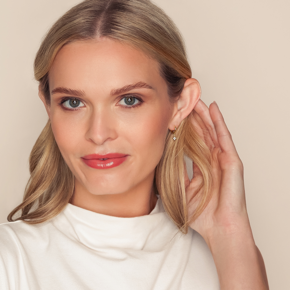 Zoe Chicco Diamond Quartet Cluster Dangle Hoop Earrings in Yellow Gold