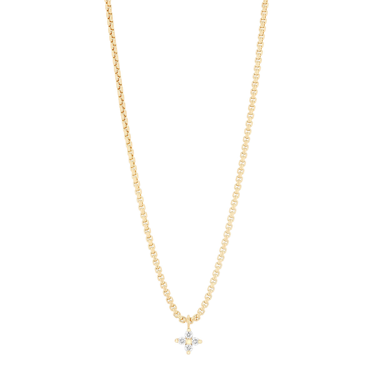 Zoe Chicco Diamond Quartet Cluster Pendant in Yellow Gold