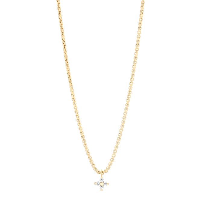 Zoe Chicco Diamond Quartet Cluster Pendant in Yellow Gold