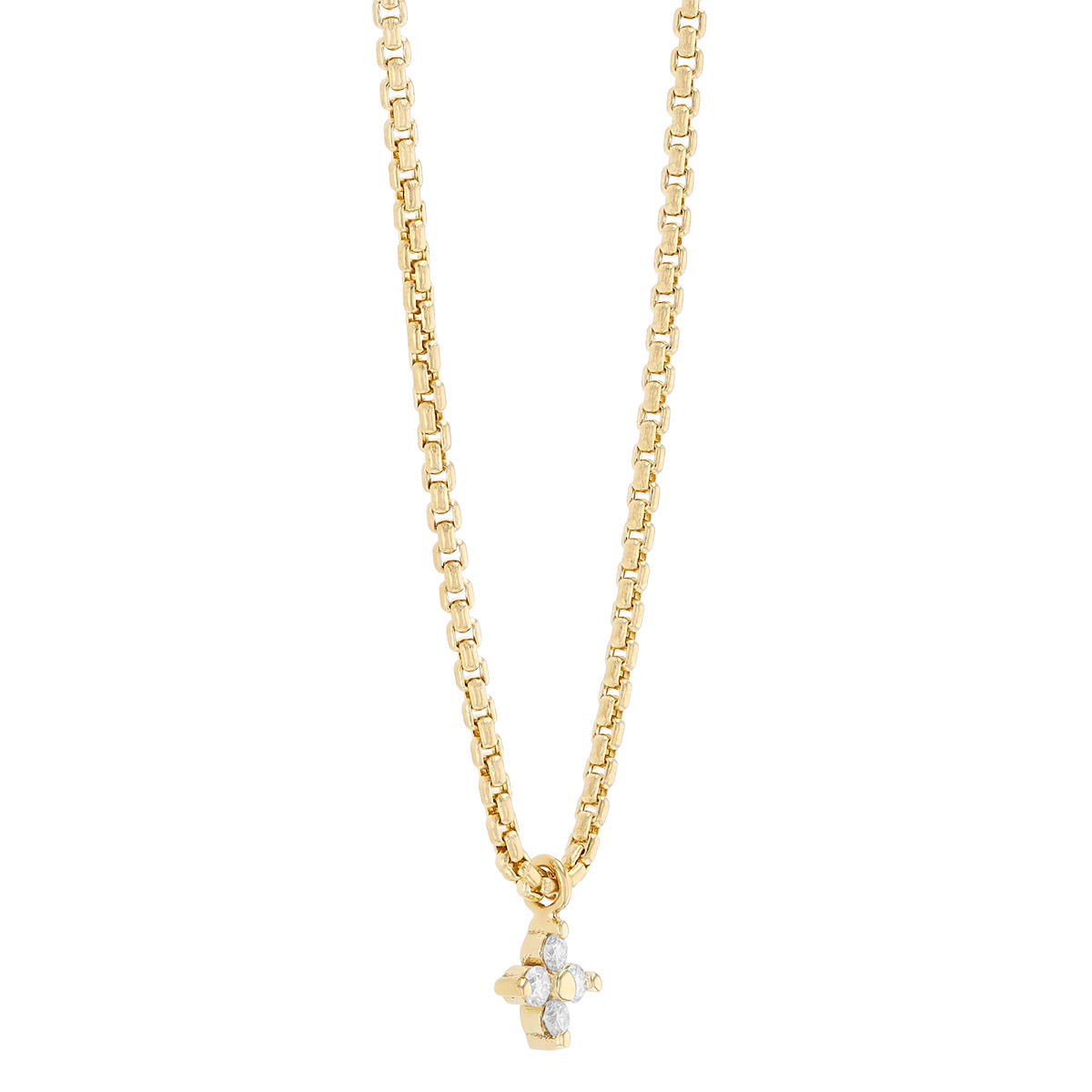 Zoe Chicco Diamond Quartet Cluster Pendant in Yellow Gold