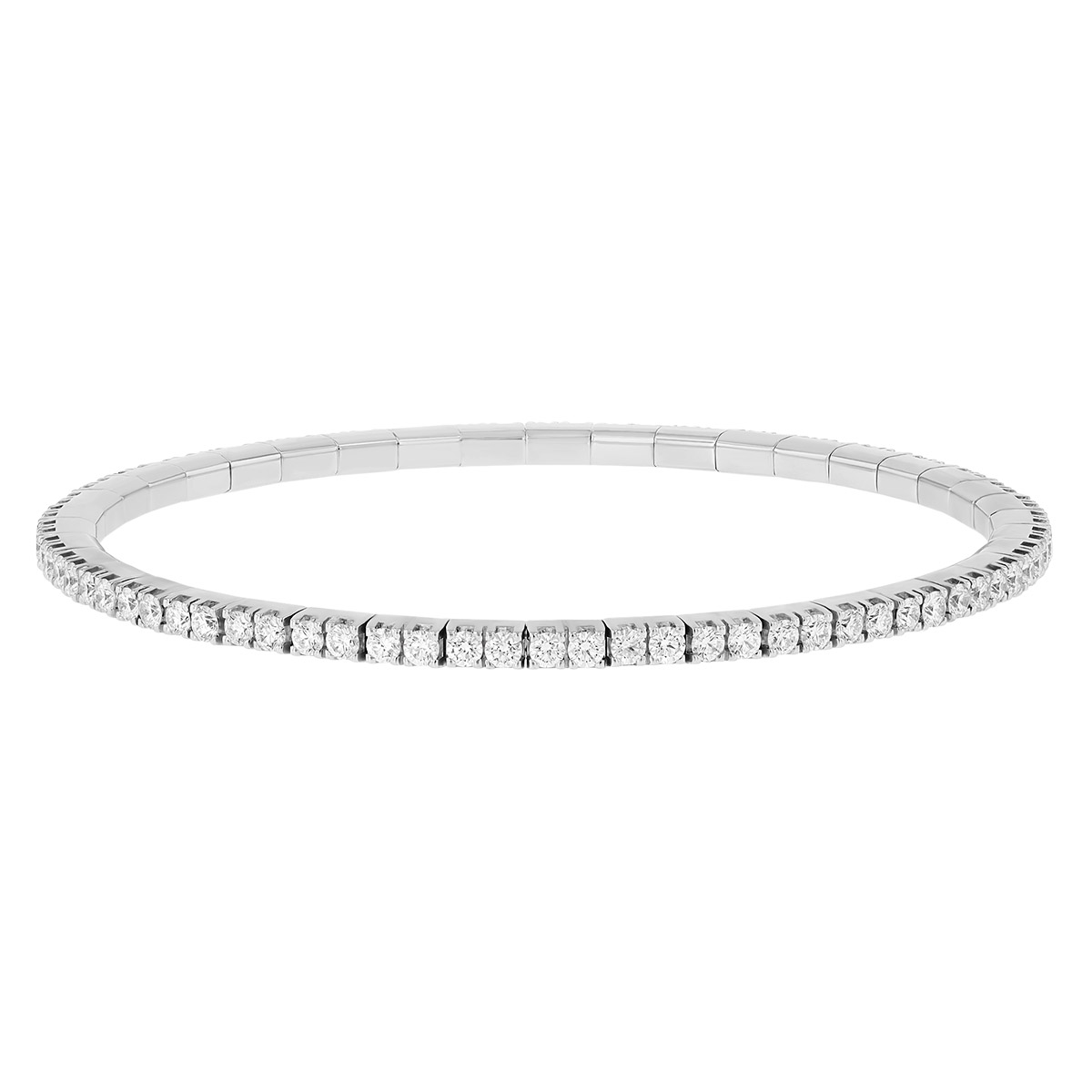 Roberto Demeglio Round Diamond Stretch Bracelet in White Gold, 2.14 cttw