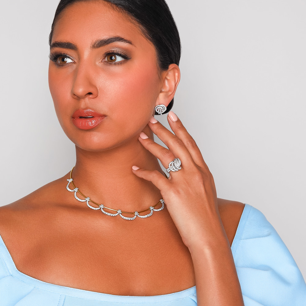 Kwiat Entwine Diamond Knot Earrings in Platinum