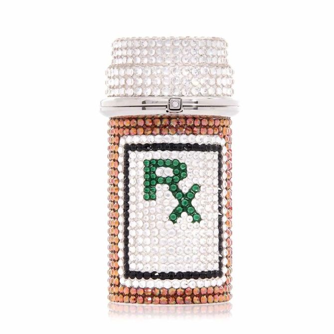 Judith Leiber Prescription Bottle Pillbox, RX