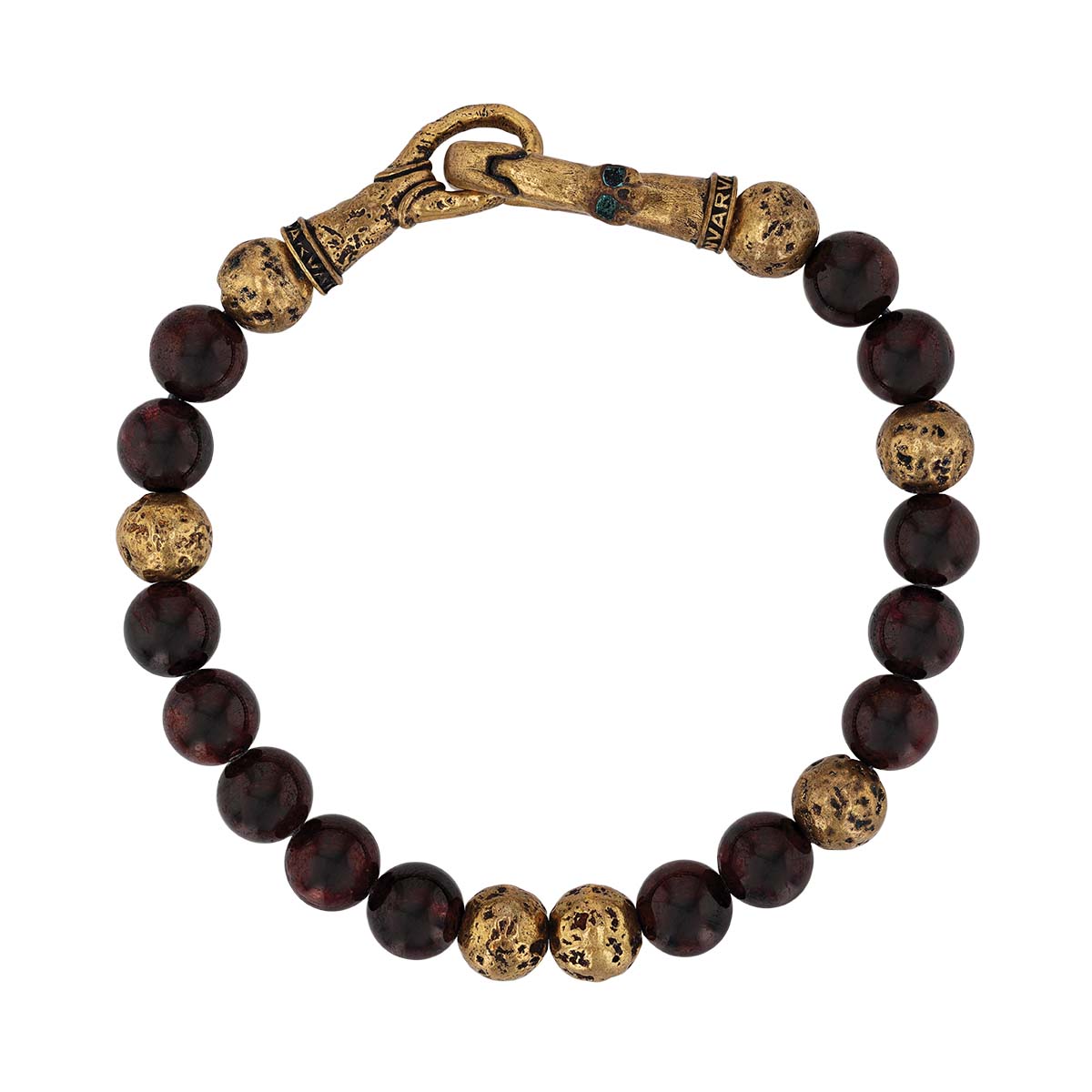 John Varvatos Garnet Bead & Brass Bracelet, 8