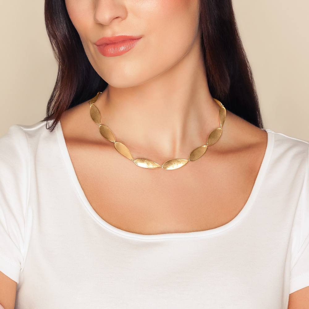 Marco Bicego Lunaria Yellow Gold Leaf Necklace, 17.75