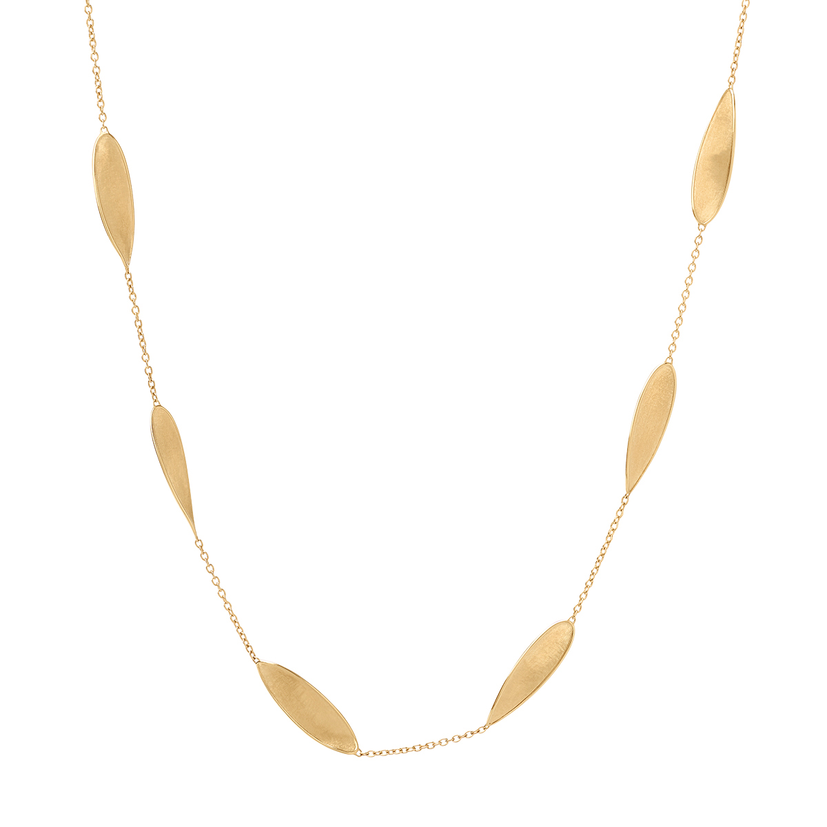Marco Bicego Lunaria Yellow Gold Leaf Station Necklace, 36