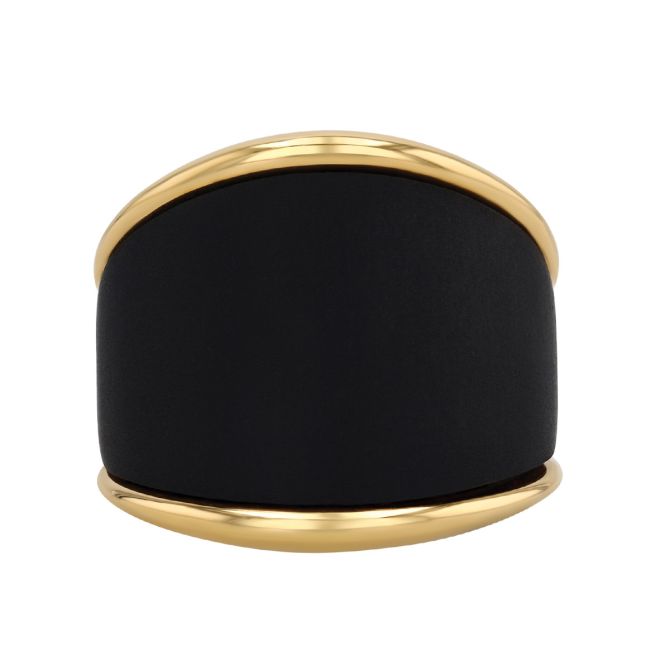 Marco Dal Maso Black Titanium & Yellow Gold Edge Ring