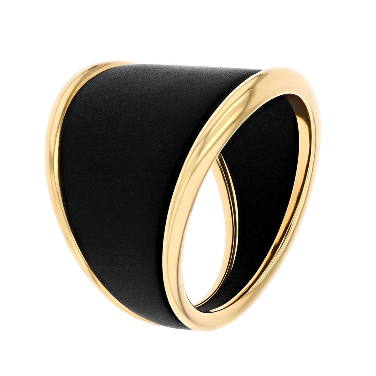 Marco Dal Maso Black Titanium & Yellow Gold Edge Ring
