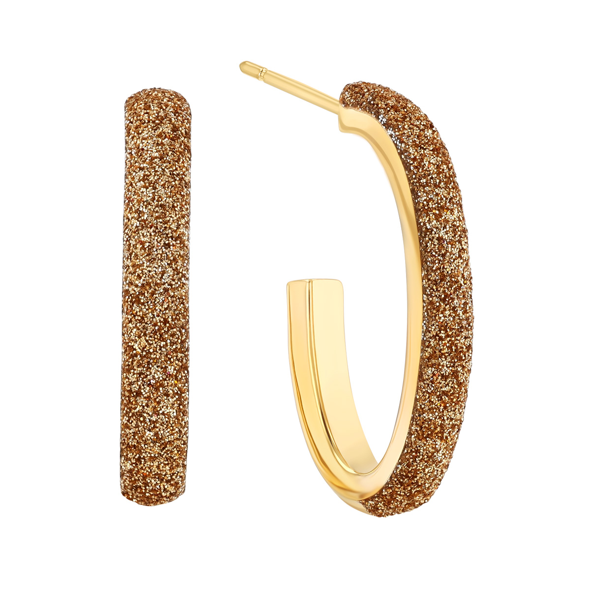 Pesavento Gold on Gold Yellow Gold Vermeil Dust Oval Hoop Earrings