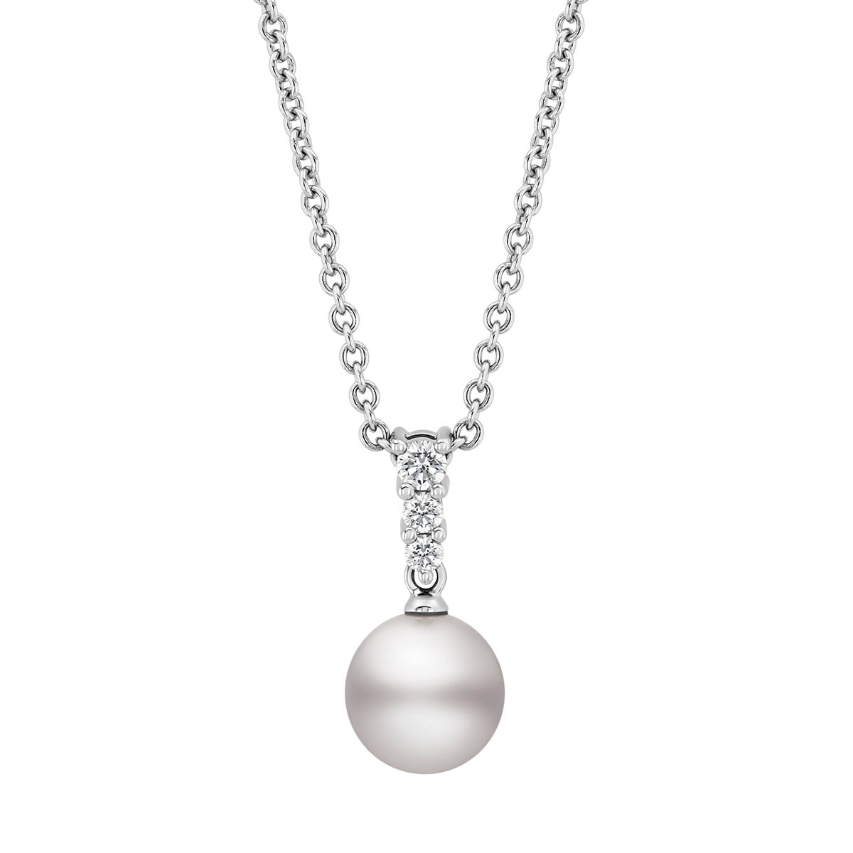 Mikimoto Morning Dew Akoya Cultured Pearl & Diamond Pendant, 18