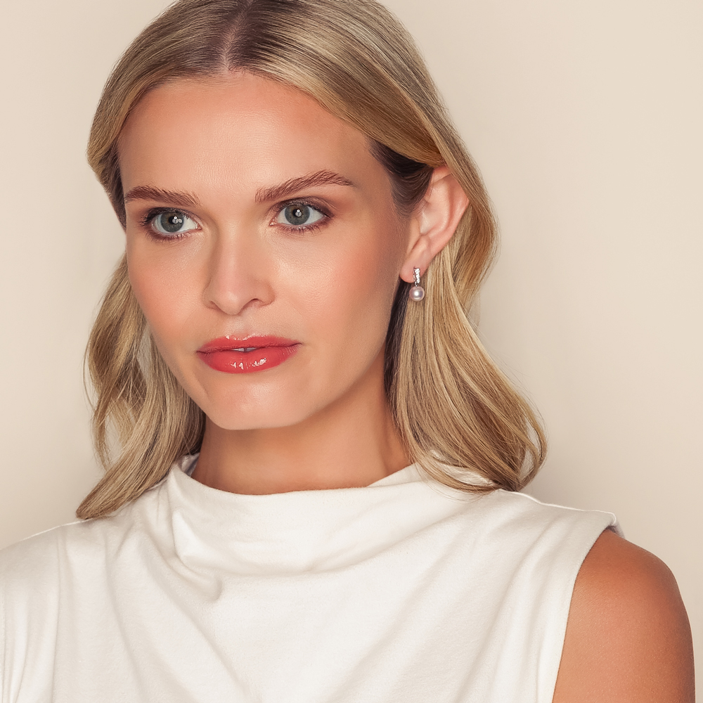 Mikimoto Morning Dew Akoya Cultured Pearl & Diamond Trio Drop Earrings in White Gold