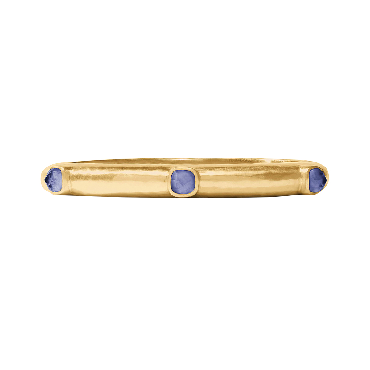 Julie Vos Catalina Stone Hinge Bangle, Iridescent Tanzanite Blue