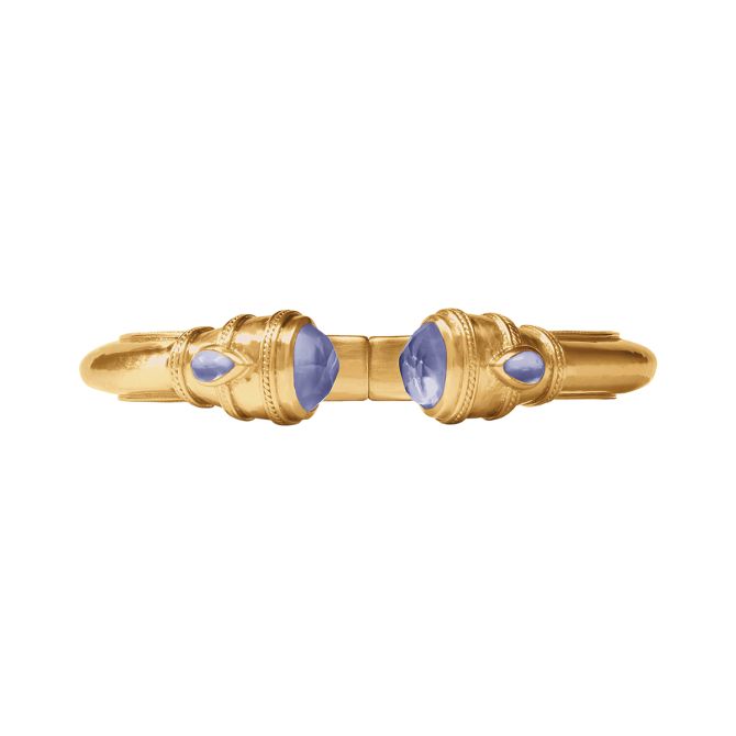 Julie Vos Cannes Yellow Gold Plated Demi Cuff Bracelet, Iridescent Tanzanite Blue