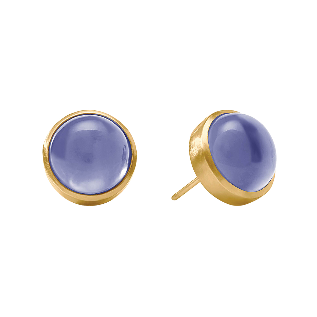 Julie Vos Solara Stone Stud Earrings, Iridescent Tanzanite Blue