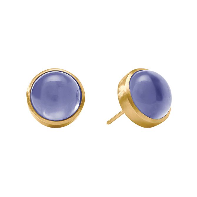 Julie Vos Solara Stone Stud Earrings, Iridescent Tanzanite Blue