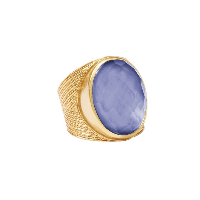 Julie Vos Iridescent Tanzanite Blue Verona Statement Ring, Size 8
