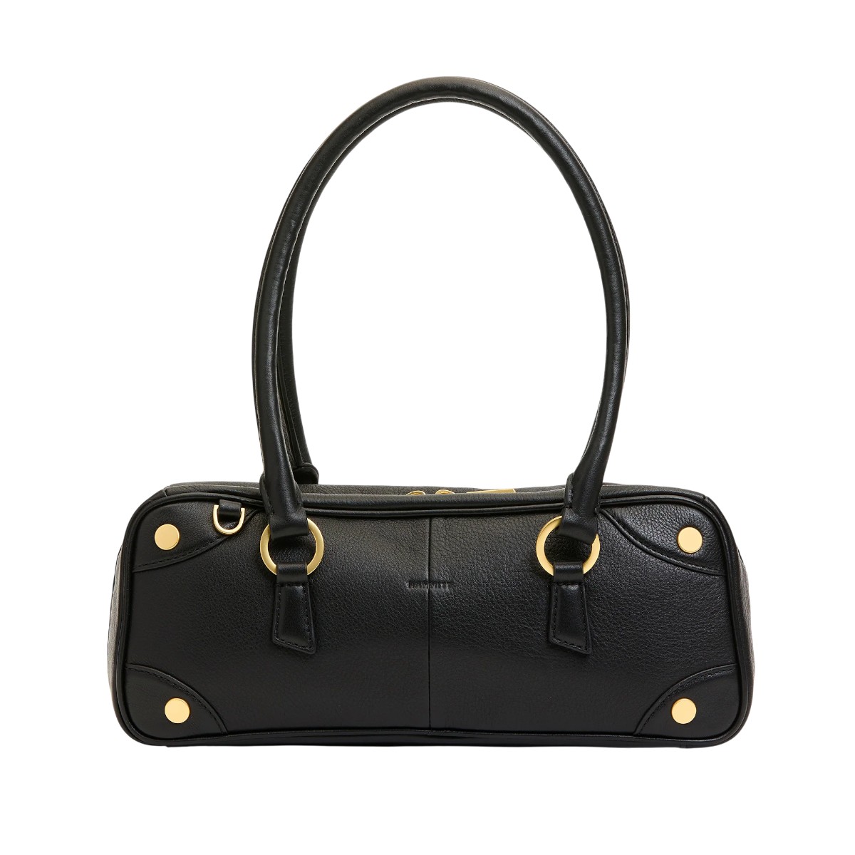 Hammitt Meredith Small Top Handle Bag, Black and Brushed Yellow Gold Hardware