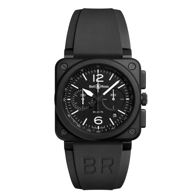 BR 03-94 Automatic 42mm Men's Watch, Black Matte Dial