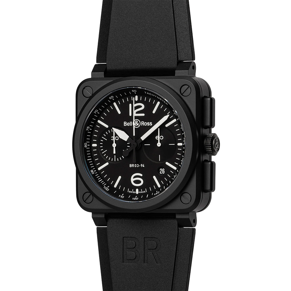 BR 03-94 Automatic 42mm Men's Watch, Black Matte Dial