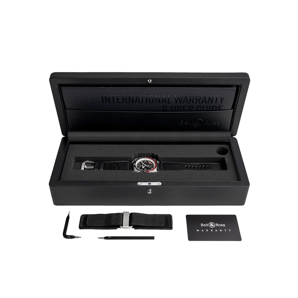 BR03-93 GMT 42mm Men's Watch, Black Dial