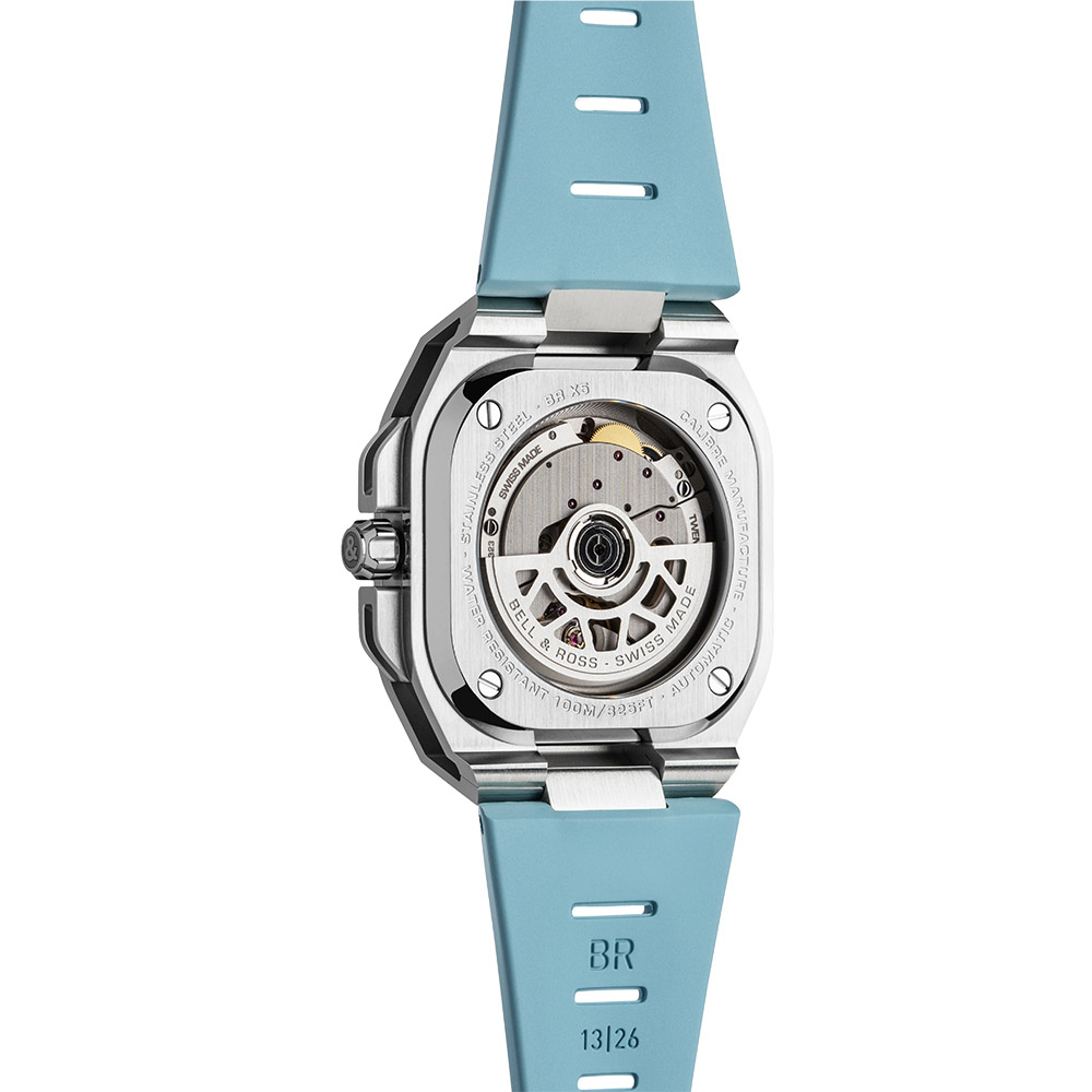 Bell & Ross BR-X5 Steel 41mm Watch, Ice Blue Dial