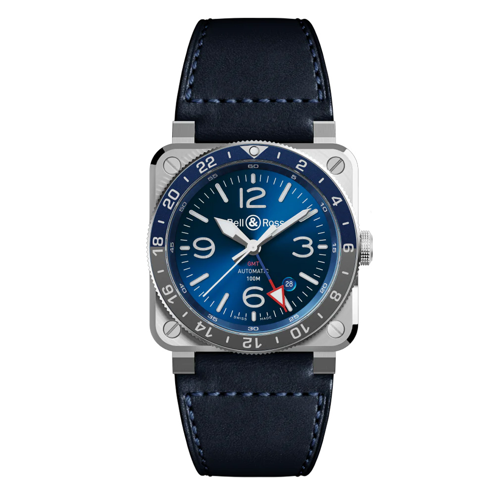 Bell & Ross BR 03-93 GMT 42mm Men's Watch, Blue Dial