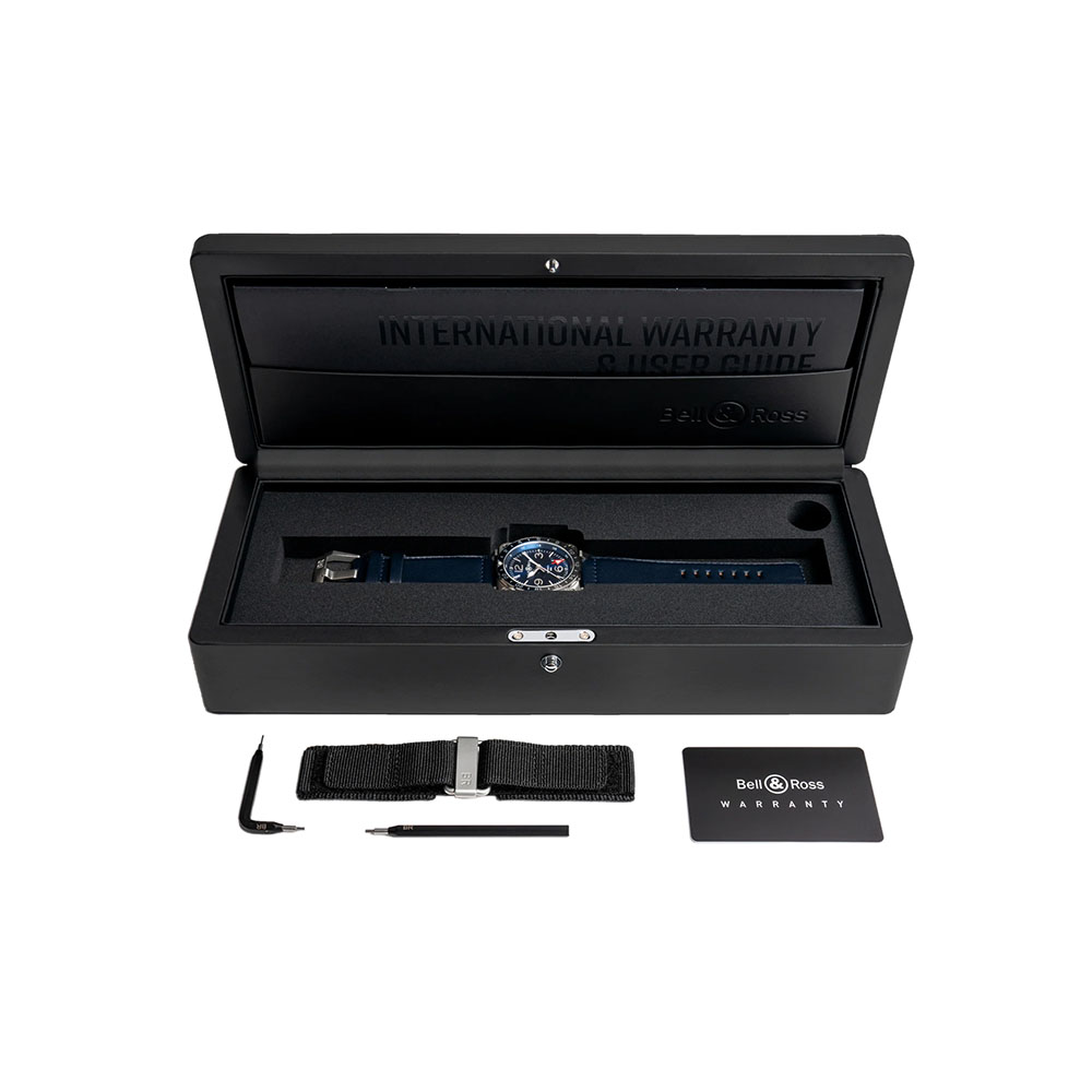 Bell & Ross BR 03-93 GMT 42mm Men's Watch, Blue Dial