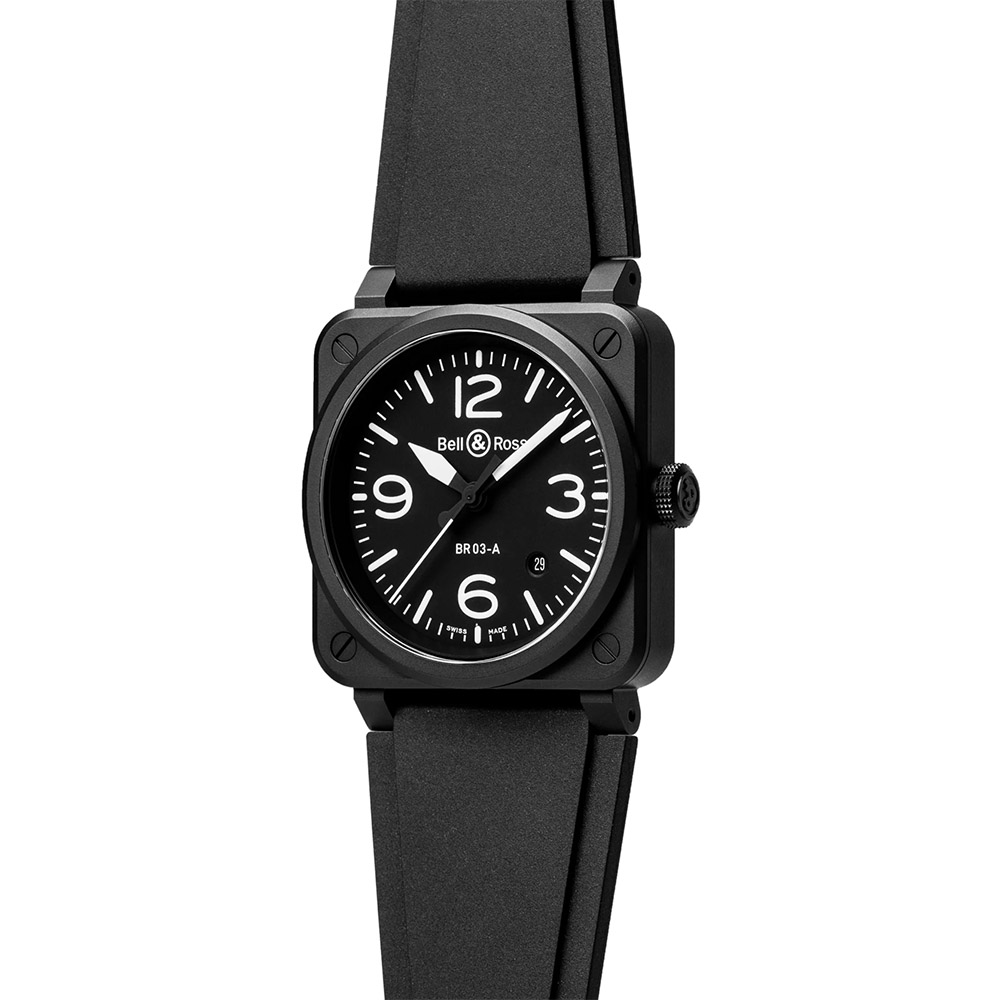 BR 03 41mm Men's Watch, Matte Black Dial