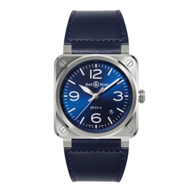 BR 03 41mm Men's Watch, Blue Dial