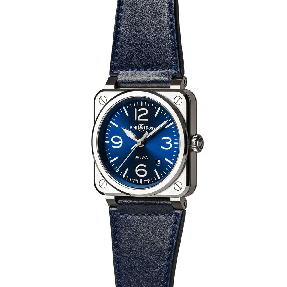 BR 03 41mm Men's Watch, Blue Dial