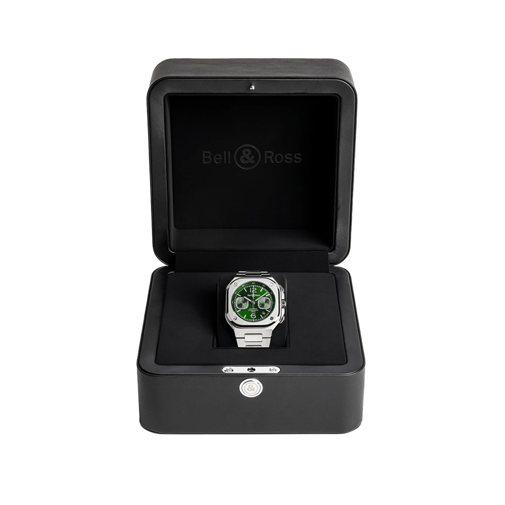 Bell & Ross BR-05 Chrono Steel Watch, Green Dial