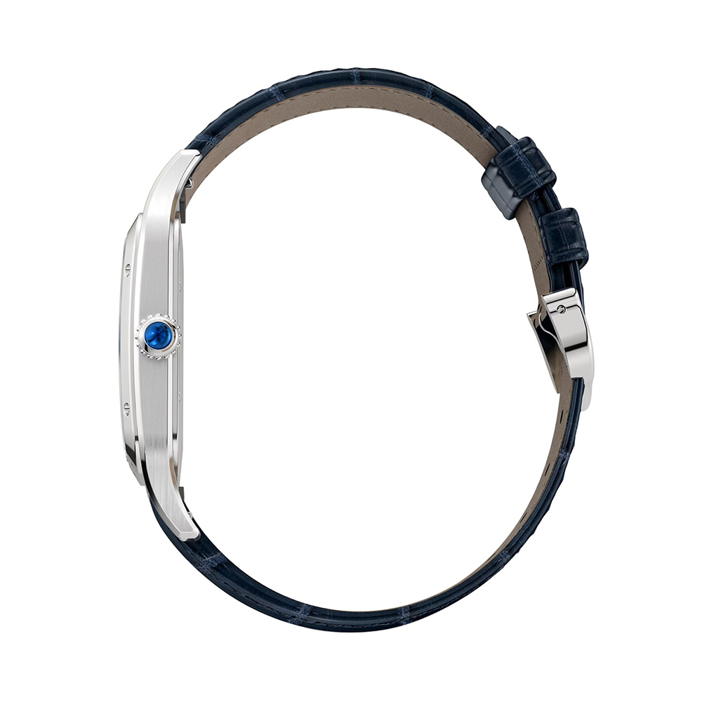 Cartier Santos-Dumont 44mm Large Watch, Satin Brushed Silver Dial