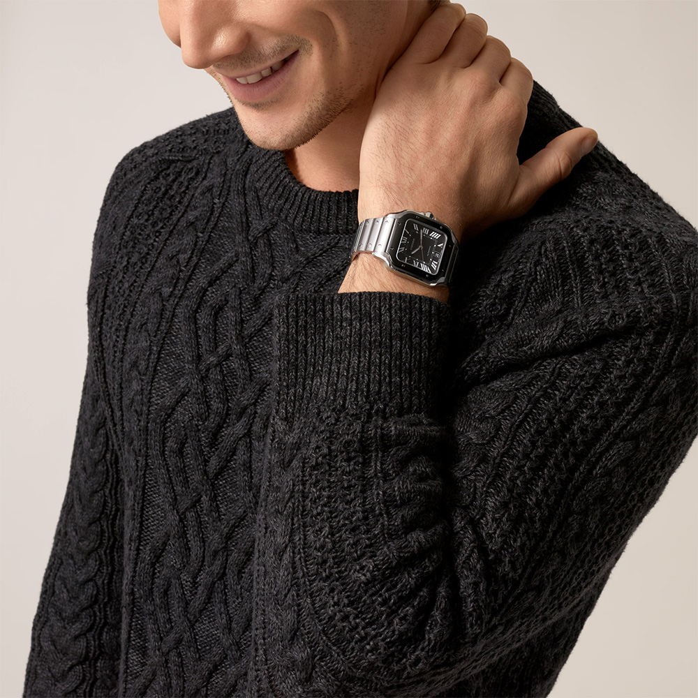 Cartier Santos De Cartier Large Watch, Grey Dial