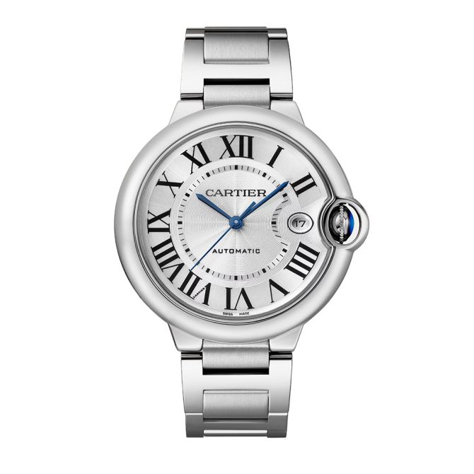 Cartier Ballon Bleu de Cartier 40mm Watch, Silvered Guilloche Dial
