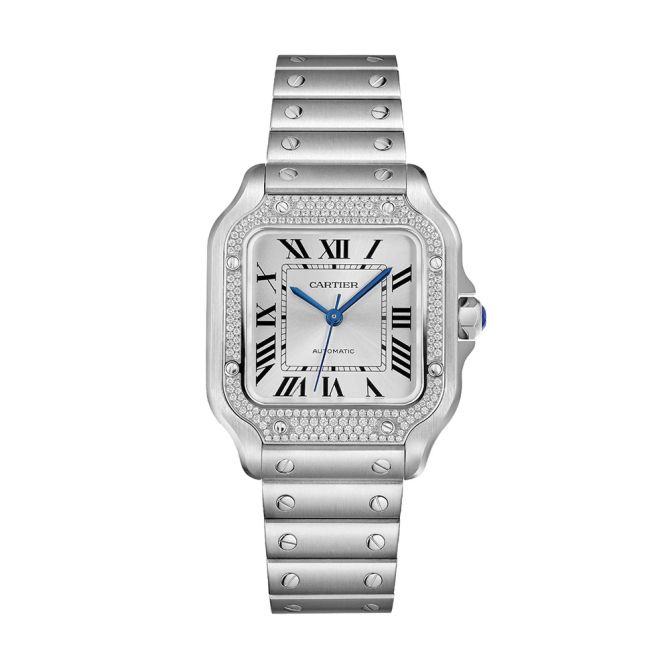 Cartier Santos De Cartier 35.1mm Medium Watch, Diamond Dial