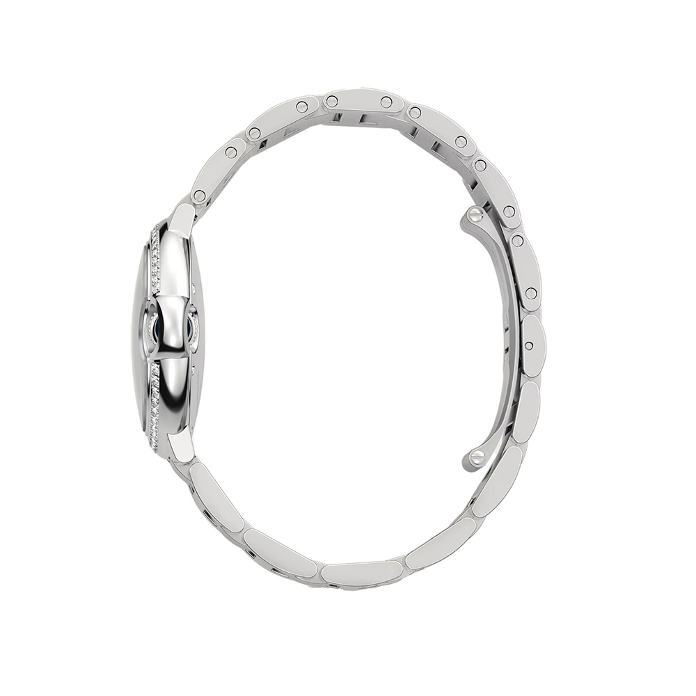 Cartier Ballon Bleu de Cartier 33mm Watch, Diamond and Silver Guilloche Dial