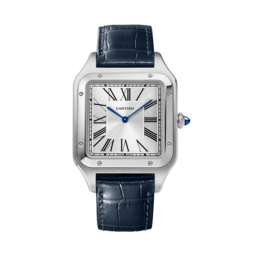 Cartier Santos-Dumont 47mm Extra Large Watch, Silver Satin Dial