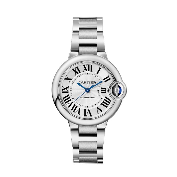 Cartier Ballon Blue de Cartier 33mm Watch, Brushed Silvered Dial