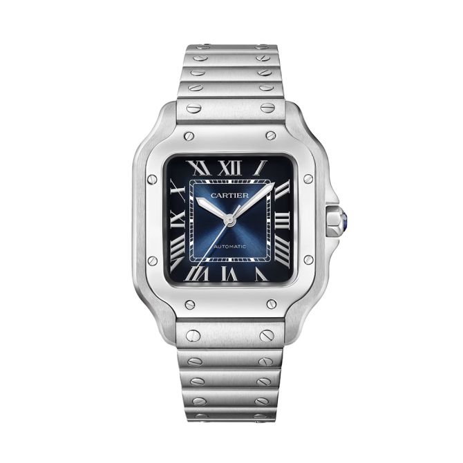 Cartier Santos De Cartier 35.1mm Watch, Graduated Blue Dial