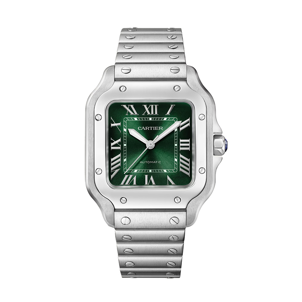 Cartier Santos De Cartier Medium 35.1mm Watch, Graduated Green Dial