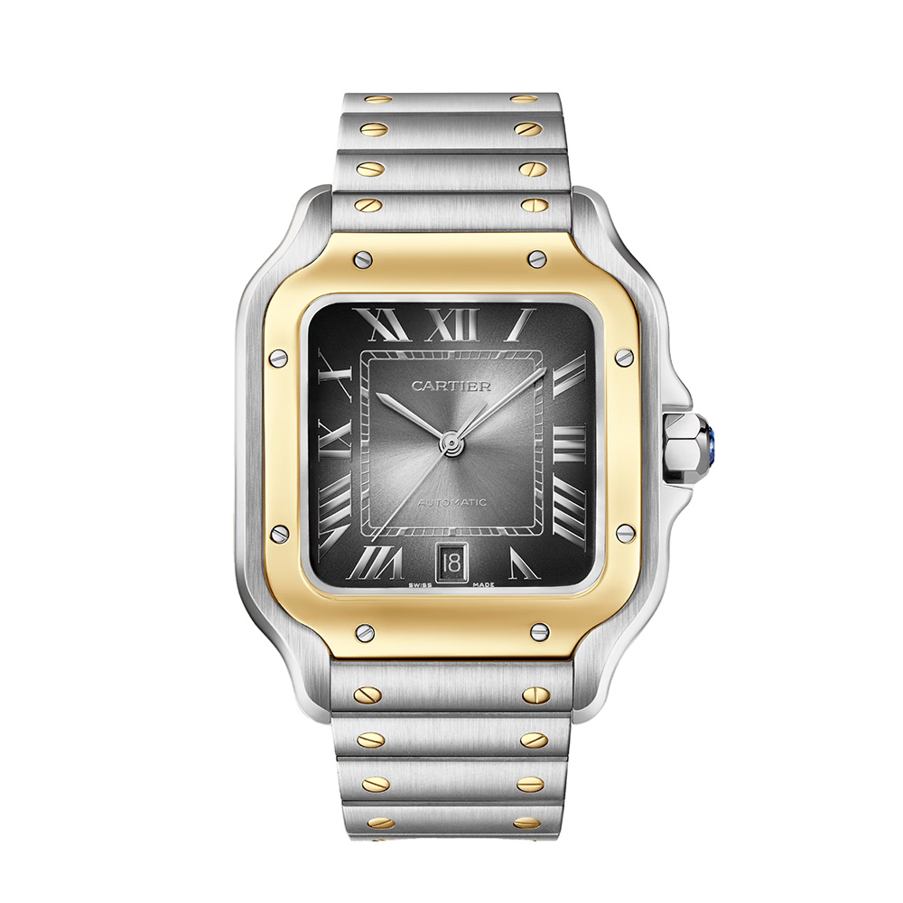 Cartier Santos 39.8mm Watch, Anthracite Grey Dial