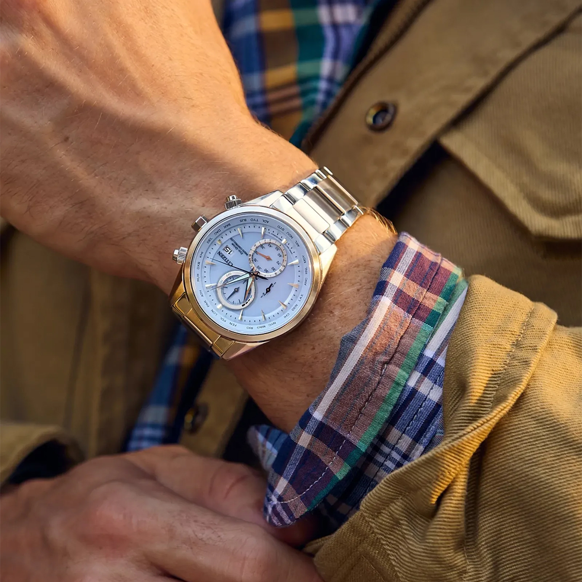 Citizen Sport Luxury 43mm Men's Watch, Light Blue Dial