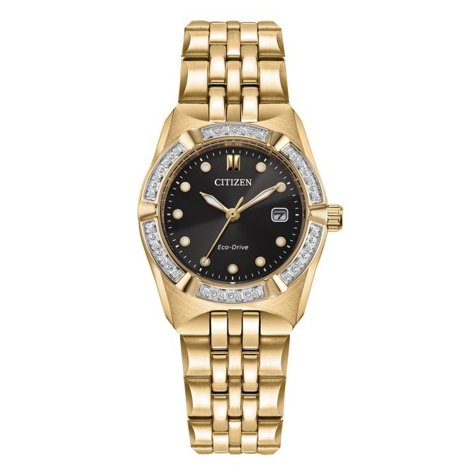 Citizen Corso 28mm Women's Watch, Diamond and Black Dial