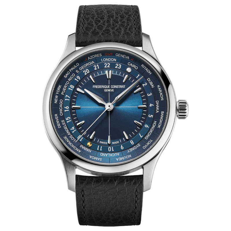 Frederique Constant Manufacture Classic Worldtimer 42mm Men's Watch, Blue Dial